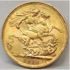AUSTRALIA 1912 . ONE 1 SOVEREIGN . MELBOURNE . GOLD